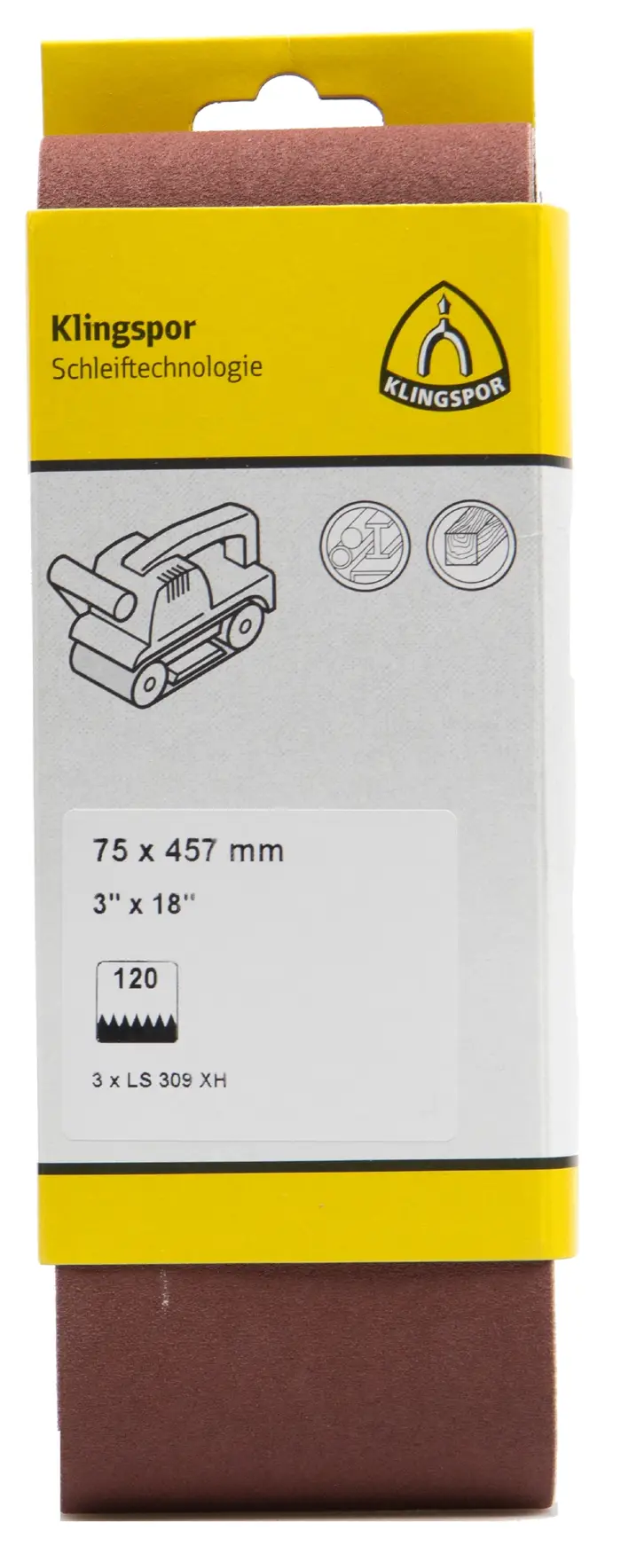 Klingspor - LS 309 XH Hobschleifband, 75 x 457 mm Korn 40 F5, SB-verpackt im Reiter