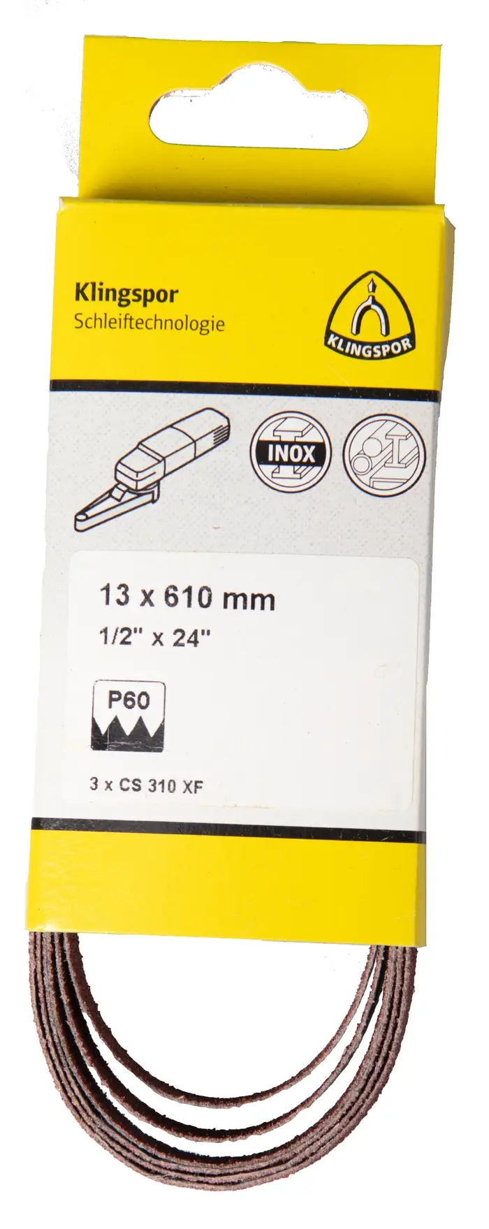 Klingspor - CS 310 XF Schleifband, 13 x 610 mm Korn 40 F4G, SB-verpackt im Reiter