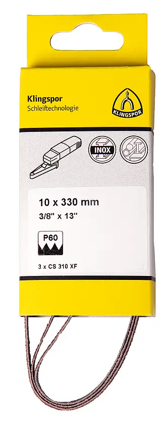 Klingspor - CS 310 XF Schleifband, 10 x 330 mm Korn 120 F4G, SB-verpackt im Reiter