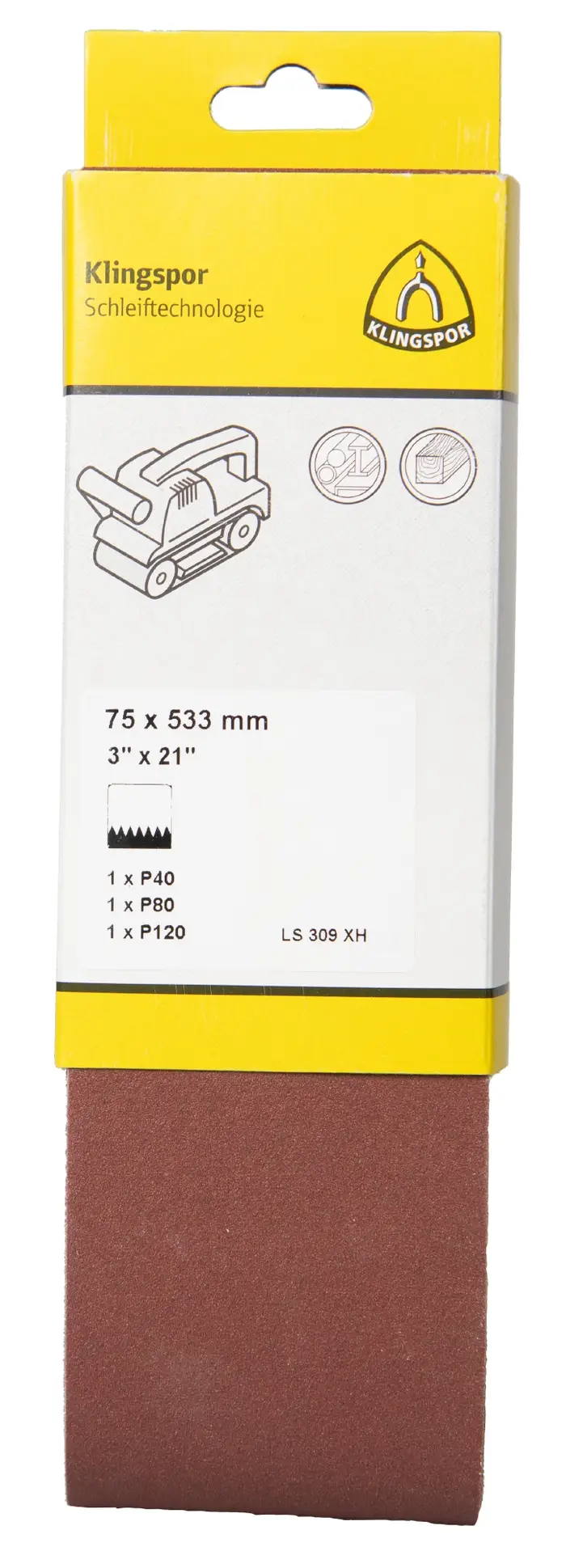 Klingspor - LS 309 XH Schleifband (Set), 75 x 533 mm F5, SB-verpackt im Reiter