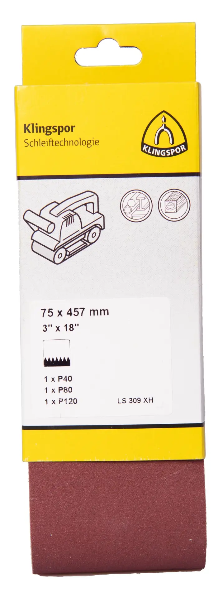 Klingspor - LS 309 XH Schleifband (Set), 75 x 457 mm F5, SB-verpackt im Reiter