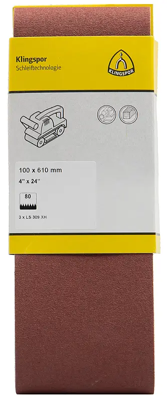 Klingspor - LS 309 XH Hobschleifband, 100 x 610 mm Korn 120 F5, SB-verpackt im Reiter
