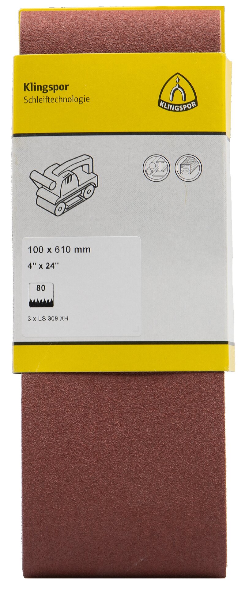 Klingspor - LS 309 XH Hobschleifband, 100 x 610 mm Korn 120 F5, SB-verpackt im Reiter