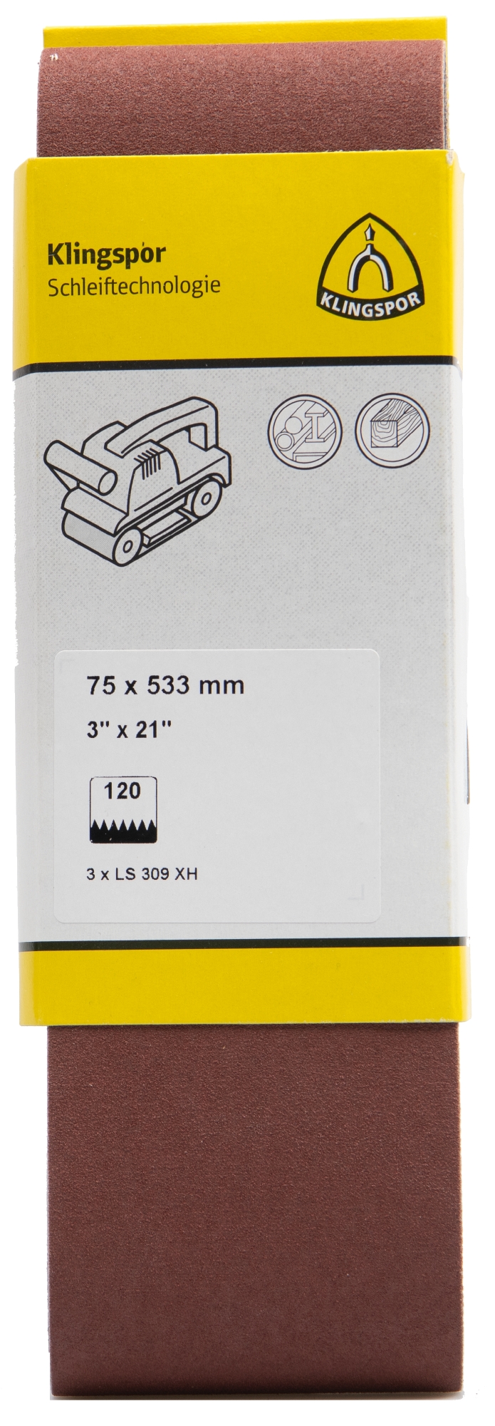 Klingspor - LS 309 XH Hobschleifband, 75 x 533 mm Korn 180 F5, SB-verpackt im Reiter